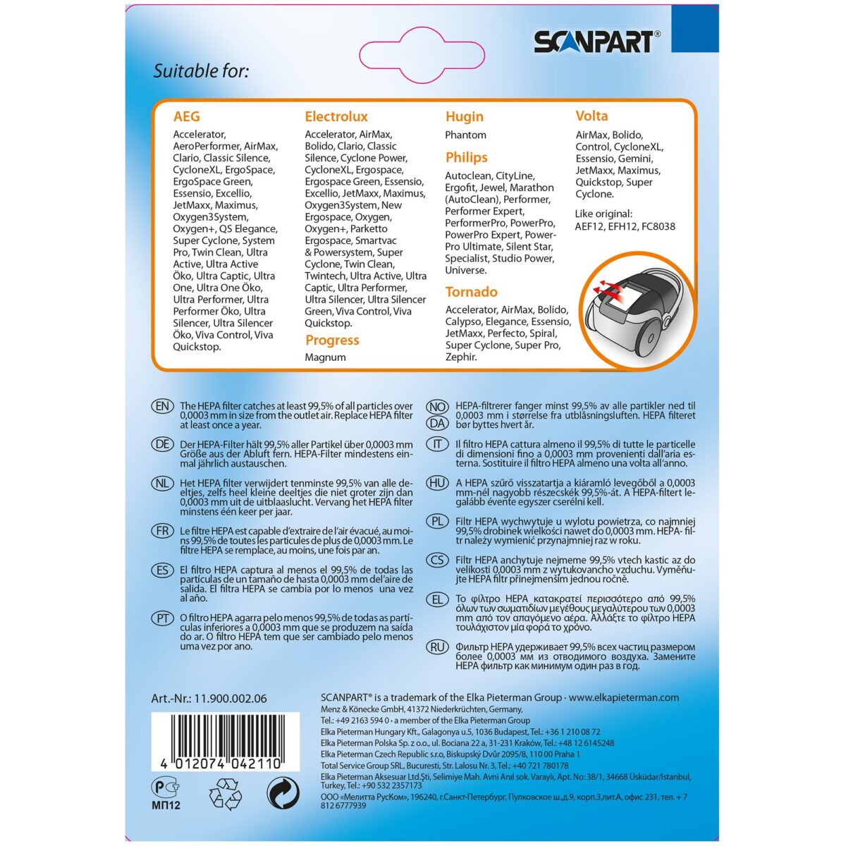 Hepa 12 filter Scanpart 1190000206 - Image 3