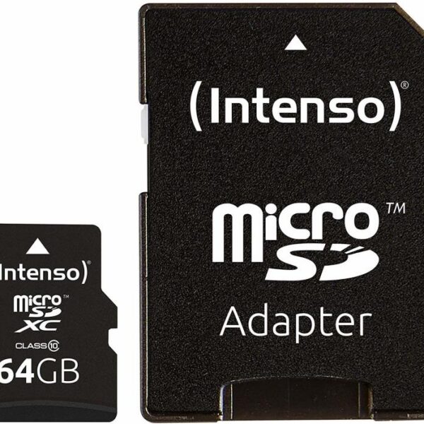 Mälukaart MEMORY MICRO SDXC 64GB C10/W/ADAPTER 3413490 INTENSO