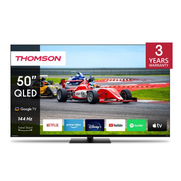 TV Set|THOMSON|50"|4K/Smart|QLED|3840x2160|Wireless LAN|Bluetooth|Google TV|B...