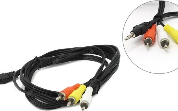 CABLE AUDIO 3.5MM 4PIN TO 3RCA/AV 2M CCA-4P2R-2M GEMBIRD