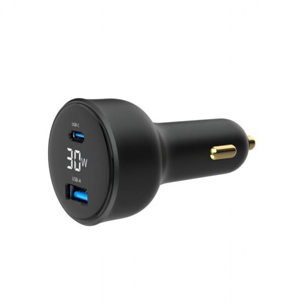Autolaaidja MOBILE CHARGER CAR USB 2PORT/TA-UC-AC2PD30LCD-CAR01 GEMBIRD