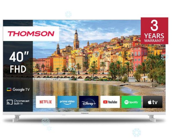 TV Set|THOMSON|40"|Smart/FHD|1920x1080|Wireless LAN|Bluetooth|Google TV|White...