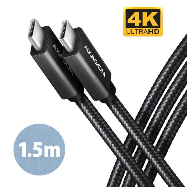 CABLE USB-C TO USB-C 1.5M 100W/BLACK BUCM32-CM15AB AXAGON