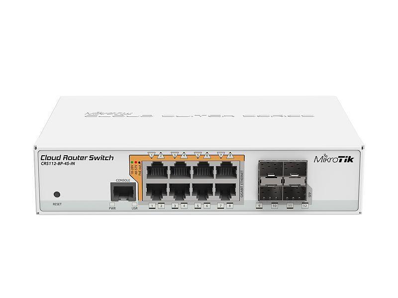 Switch|MIKROTIK|8x10Base-T / 100Base-TX / 1000Base-T|4xSFP|1xConsole|CRS112-8...