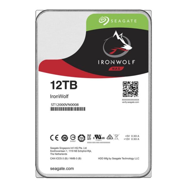Kõvaketas HDD|SEAGATE|IronWolf|12TB|SATA 3.0|256 MB|7200 rpm|3,5"|ST12000VN0008