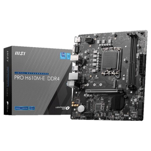Emaplaat for Intel Protsessors Mainboard|MSI|Intel H610|LGA1700|MicroATX|Memory DDR4|Memory slots 2|1xPCI-Ex...