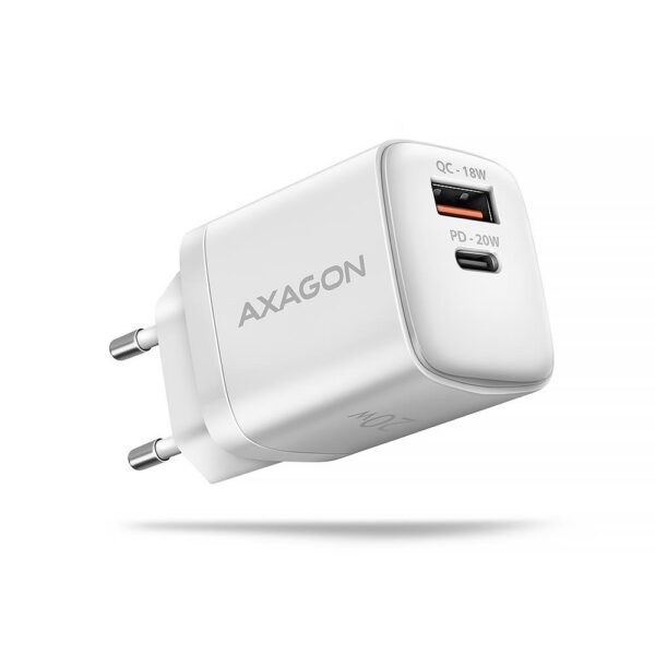 Autolaaidja MOBILE CHARGER WALL USB 20W/2PORT WHITE ACU-PQ20W AXAGON