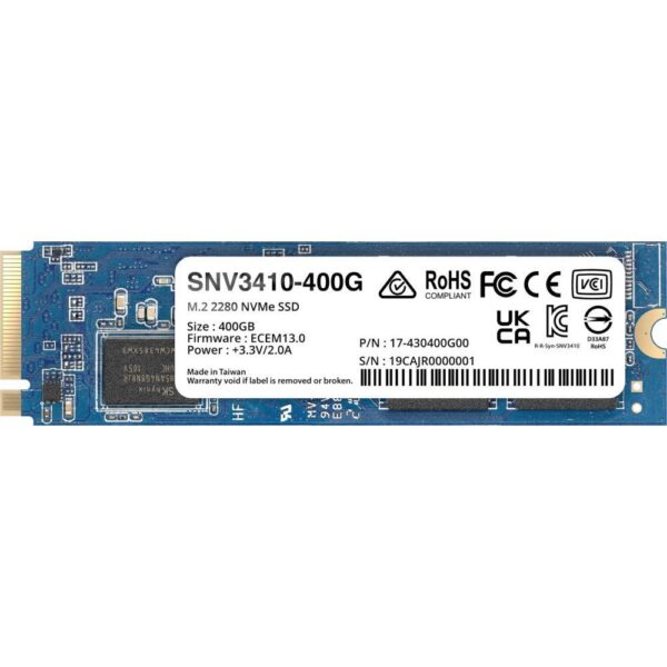SSD|SYNOLOGY|SNV3400|400GB|M.2|PCIE|NVMe|Write speed 750 MBytes/sec|Read spee...
