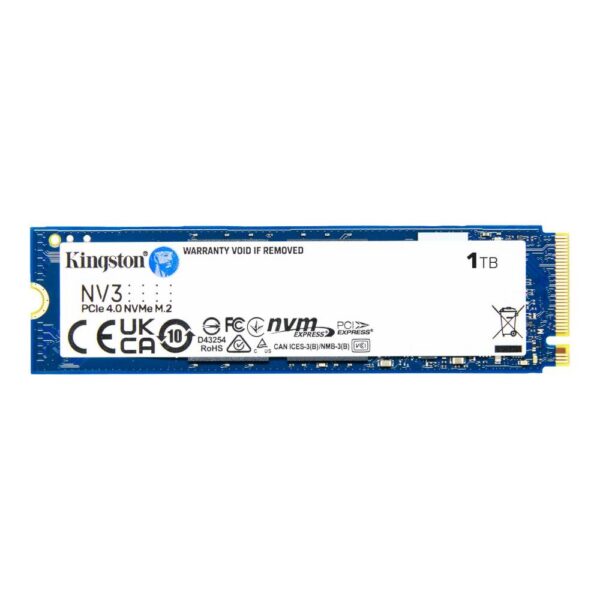 SSD|KINGSTON|NV3|1TB|M.2|PCIE|NVMe|3D NAND|Write speed 4000 MBytes/sec|Read s...