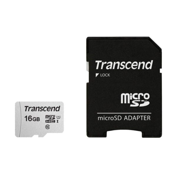 Mälukaart MEMORY MICRO SDHC 16GB W/ADAP/C10 TS16GUSD300S-A TRANSCEND