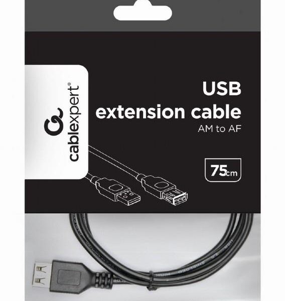 CABLE USB2 EXTENSION AM-AF/CC-USB2-AMAF75CM/300BK GEMBIRD