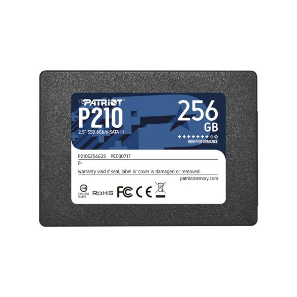 SSD SATA seade SSD|PATRIOT|P210|256GB|SATA 3.0|Write speed 400 MBytes/sec|Read speed 500 MBy...