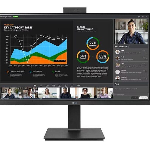 Monitor LCD Monitor|LG|27"|Panel IPS|2560x1440|16:9|5 ms|Speakers|Swivel|Pivot|Height...