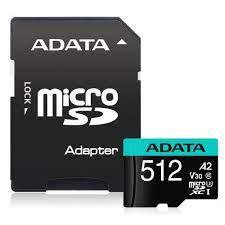 Mälukaart MEMORY MICRO SDXC 512GB W/AD./AUSDX512GUI3V30SA2-RA1 ADATA