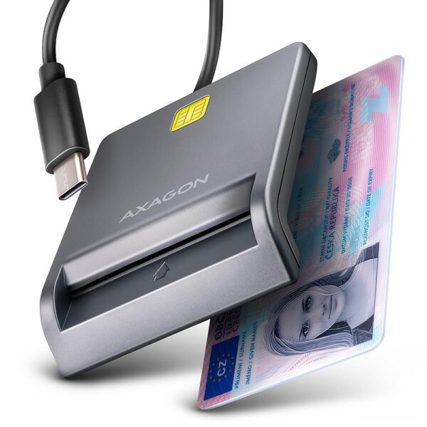 Mälukaart CARD READER FLAT SMARTCARD/ID/USB-C 1.3M CRE-SM3TC AXAGON