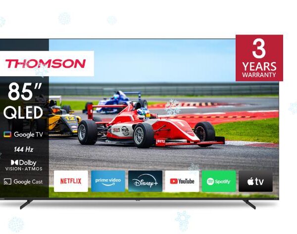 TV Set|THOMSON|85"|4K/Smart|QLED|3840x2160|Wireless LAN|Bluetooth|Google TV|B...