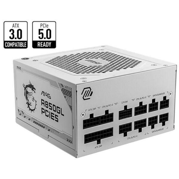 Protsessor Power Supply|MSI|850 Watts|Efficiency 80 PLUS GOLD|PFC Active|MAGA850GLPCIE5W...