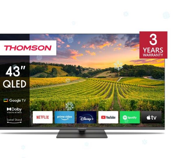 TV Set|THOMSON|43"|4K/Smart|QLED|3840x2160|Bluetooth|Google TV|43QG5C14