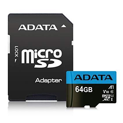 Mälukaart MEMORY MICRO SDXC 64GB CLASS10/W/A AUSDX64GUICL10A1-RA1 ADATA