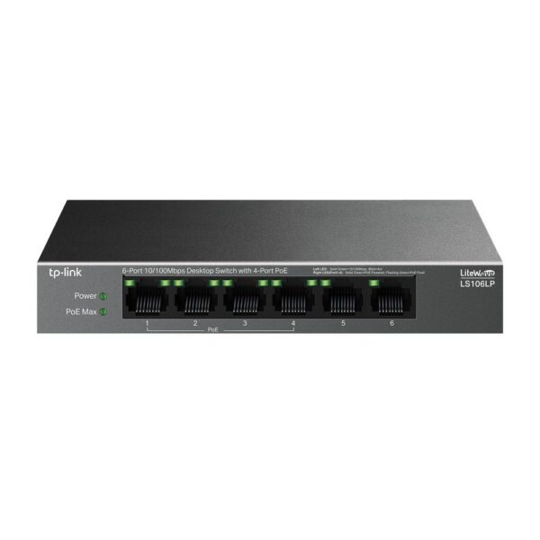 Switch|TP-LINK|LS106LP|Desktop/pedestal|6x10Base-T / 100Base-TX|PoE ports 4|L...