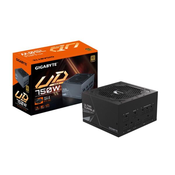 Protsessor Power Supply|GIGABYTE|750 Watts|Efficiency 80 PLUS GOLD|PFC Active|MTBF 10000...