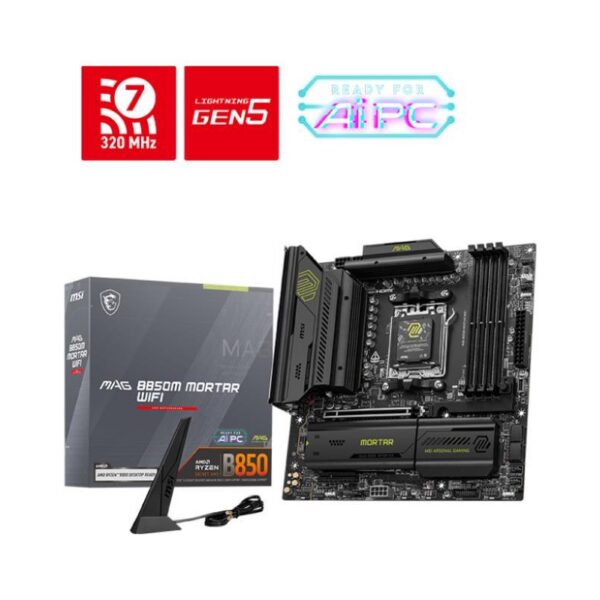 Emaplaat for AMD Protsessors Mainboard|MSI|AMD B850|SAM5|Micro-ATX|Memory DDR5|Memory slots 4|1xPCI-Expres...