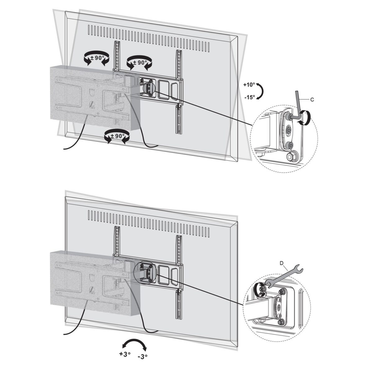 TV kinnitus 37"-70" SHTB363 - Image 4