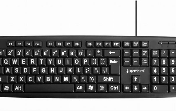 KEYBOARD STANDART USB ENG BIG/LETT. BLACK KB-US-103 GEMBIRD
