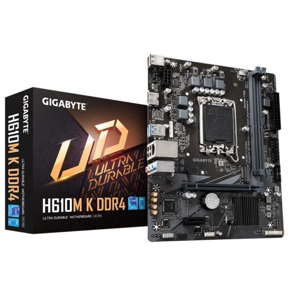 Emaplaat for Intel Protsessors Mainboard|GIGABYTE|Intel H610|LGA1700|Micro-ATX|Memory DDR4|Memory slots 2|1x...