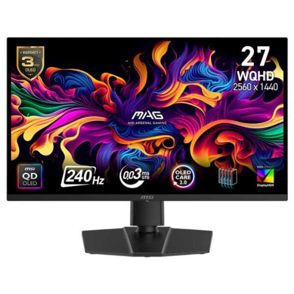 Monitor Monitor|MSI|MAG 271QP QD-OLED X24|26.5"|Gaming|Swivel|Pivot|Height adjustable...