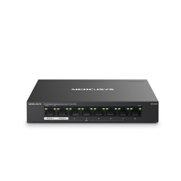 Switch|MERCUSYS|MS108GP|Desktop/pedestal|8x10Base-T / 100Base-TX / 1000Base-T...