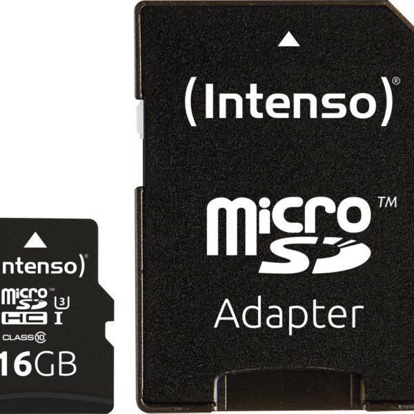 Mälukaart MEMORY MICRO SDHC 16GB C10/W/ADAPTER 3433470 INTENSO