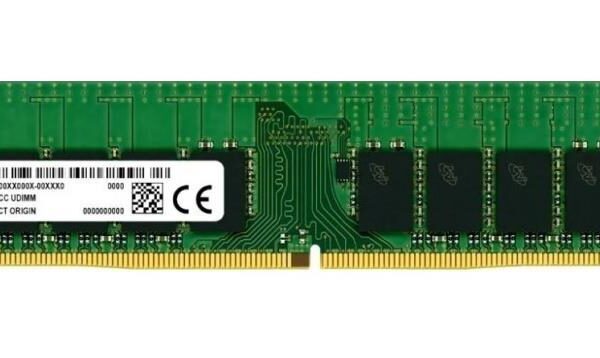 Server Memory Module|MICRON|DDR4|16GB|UDIMM/ECC|3200 MHz|CL 22|1.2 V|MTA18ASF...