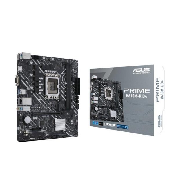 Emaplaat for Intel Protsessors Mainboard|ASUS|Intel H610|LGA1700|MicroATX|Memory DDR4|Memory slots 2|1xPCI-E...