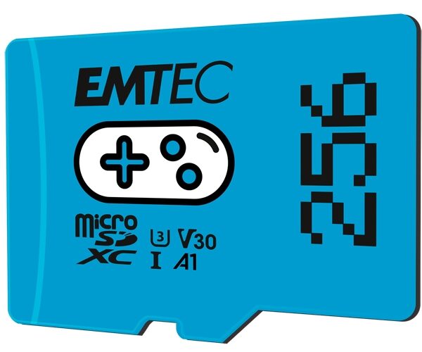 Emtec mSD 256GB UHSI U3 V30 A1 Gaming Blue