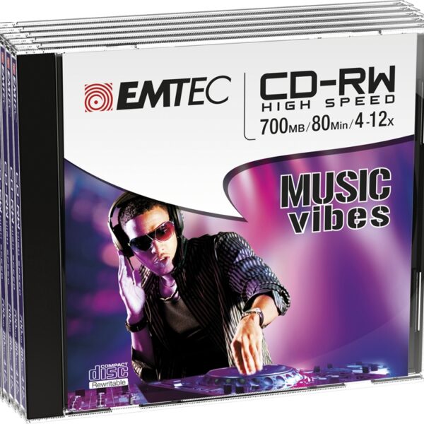 Emtec CD-RW 700MB 4-12x Music Vibes 5 pcs