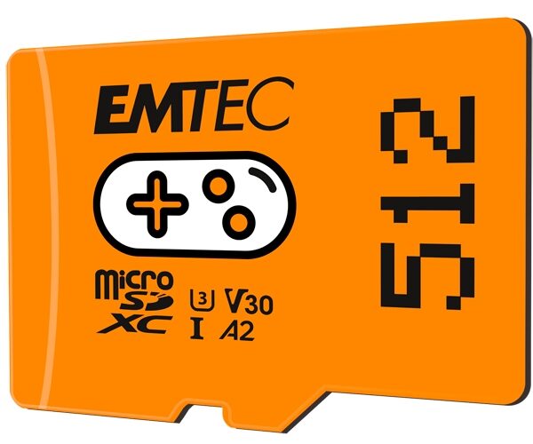 Emtec mSD 512GB UHSI U3 V30 A2 Gaming Orange