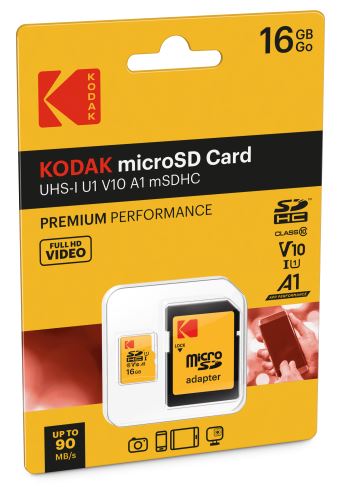 Kodak mSD 16GB UHS-I U1 V10 A1 Premium EKMSDM16GHC10K