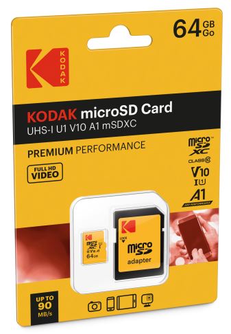 Kodak mSD 64GB UHS-I U1 V10 A1 Premium EKMSDM64GXC10K