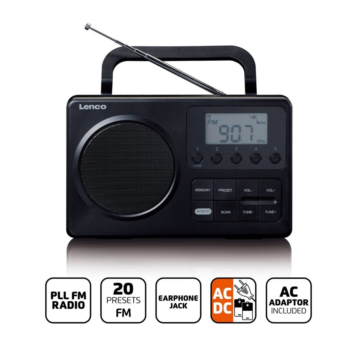 Raadio Lenco MPR035BK, must - Image 5