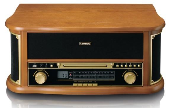 Retro-muusikakeskus vinüülplaadi- ja kassetimängijaga Lenco TCD2551WD