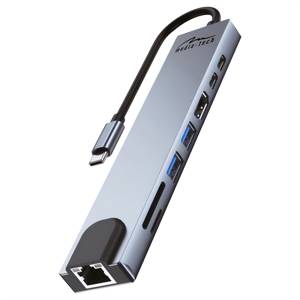 Media-Tech MT5046 8in1 USB-C LAN HUB PRO