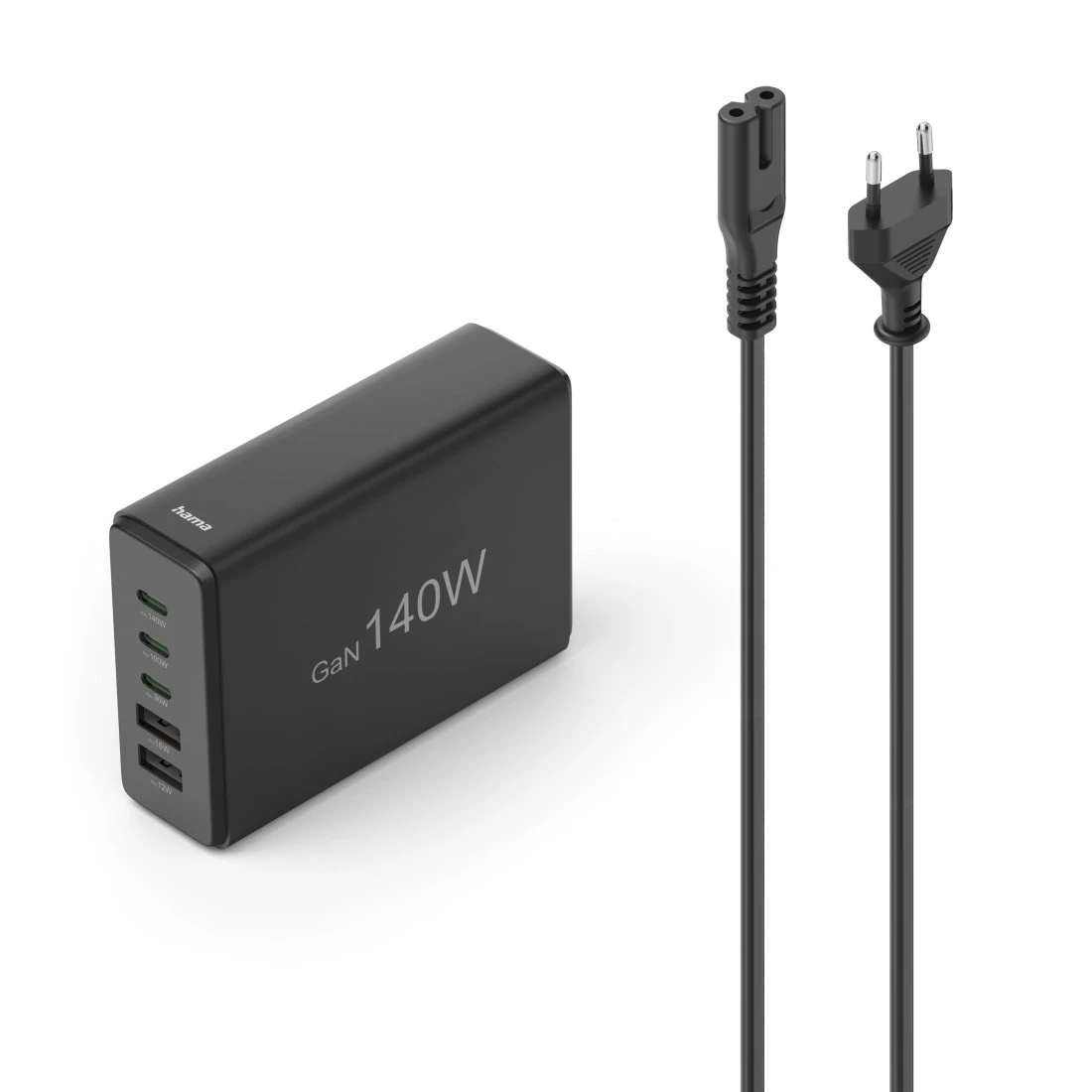Hama 00201978 Charging Station With 3xUSB-C/2xUSB-A 140 W Black