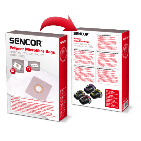 Tolmukott SVC8 (5tk +1 mikrofilter) Sencor SVCX1351