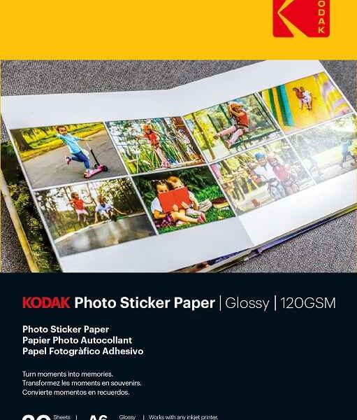 Kodak Photo Sticker Paper Gloss 120gsm A6x20 (3510652)