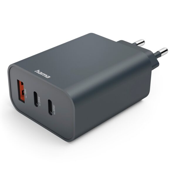 Hama 08644500 65W PD Wall Charger 2x USB-C USB-A Fast Charging ECOSENTIAL