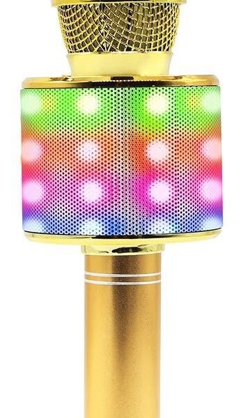Karaokemikrofon kõlariga Manta MIC20GL, kuldne