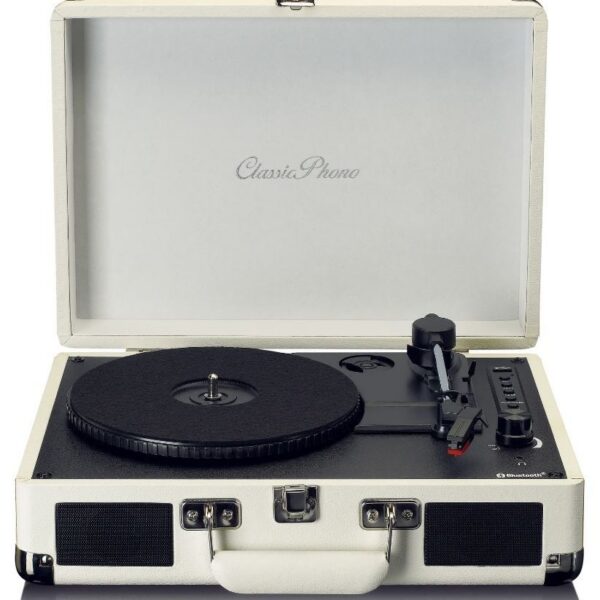 Vinüülplaadimängija kohvris Lenco TT115CR, kreem